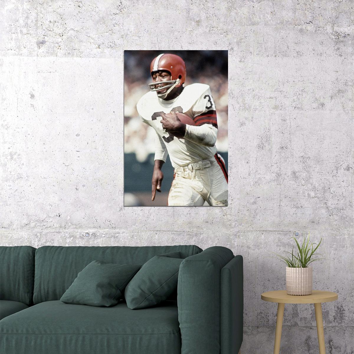 Jim Brown Cleveland American Football Player Poster Wall Art Print Home Wall Decor