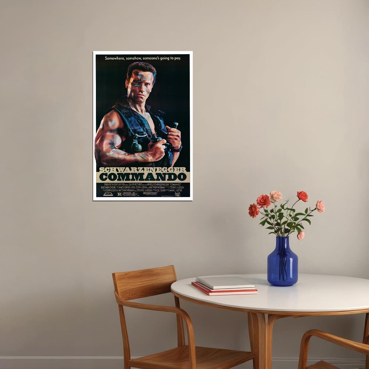 Commando Movie Action Adventure Thriller Schwarzenegger Poster Wall Art Print Home Wall Decor - xonomax