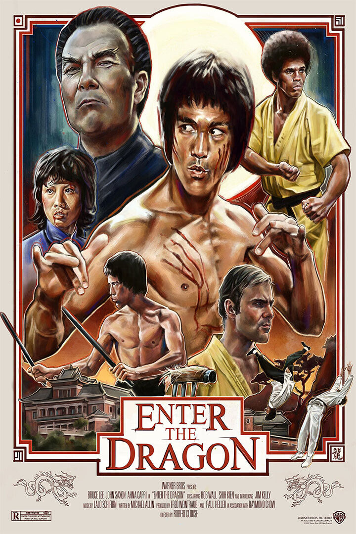 Enter The Dragon Bruce Lee Movie Action Thriller Poster Wall Art Print Home Wall Decor - xonomax
