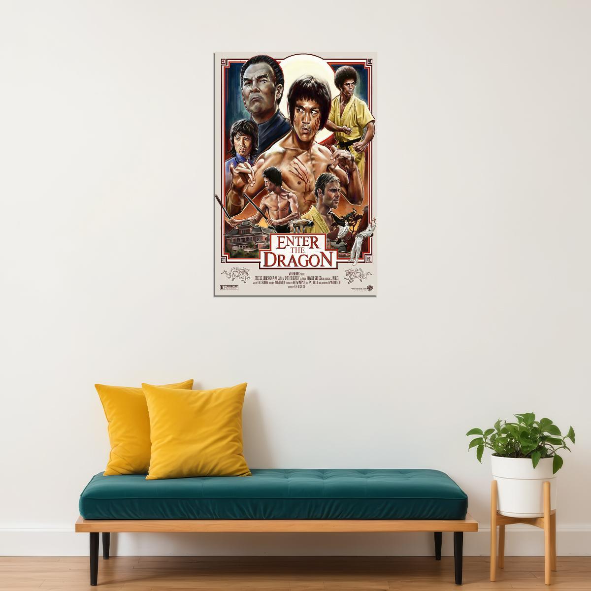 Enter The Dragon Bruce Lee Movie Action Thriller Poster Wall Art Print Home Wall Decor - xonomax