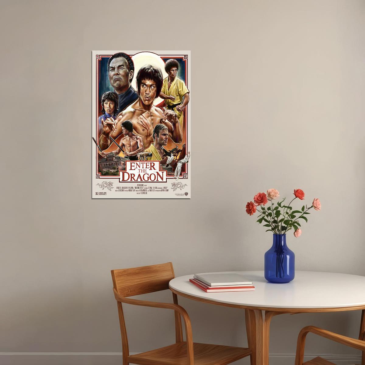 Enter The Dragon Bruce Lee Movie Action Thriller Poster Wall Art Print Home Wall Decor - xonomax