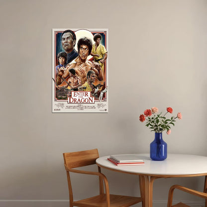 Enter The Dragon Bruce Lee Movie Action Thriller Poster Wall Art Print Home Wall Decor - xonomax