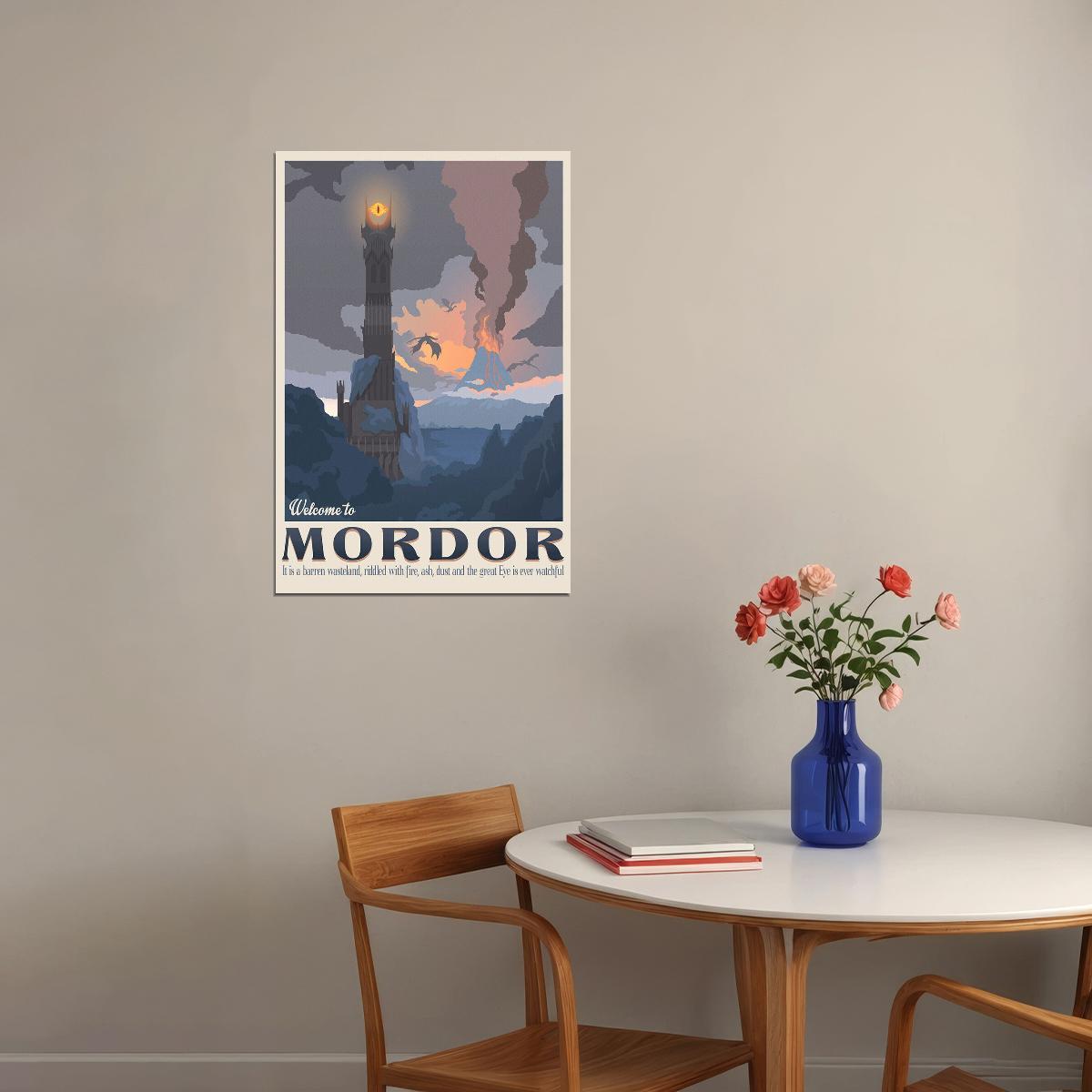 Lord Of The Rings Movie Action Welcome To Mordor Travel Poster Wall Art Print Home Wall Decor - xonomax