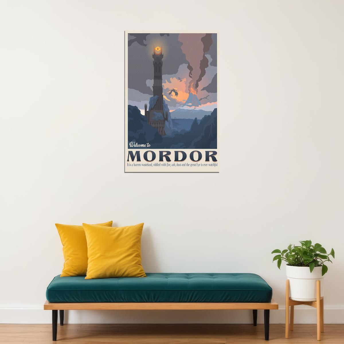 Lord Of The Rings Movie Action Welcome To Mordor Travel Poster Wall Art Print Home Wall Decor - xonomax