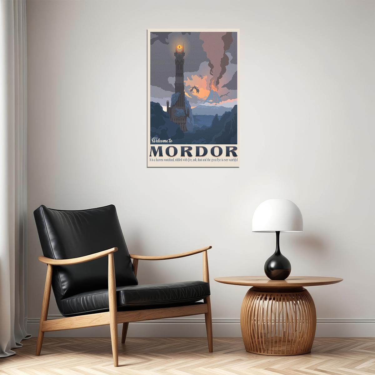 Lord Of The Rings Movie Action Welcome To Mordor Travel Poster Wall Art Print Home Wall Decor - xonomax
