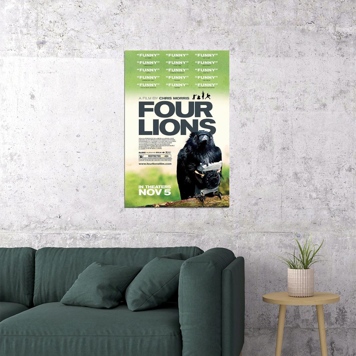 Four Lions Movie Comedy Drana Crime Poster Wall Art Print Home Wall Decor - xonomax