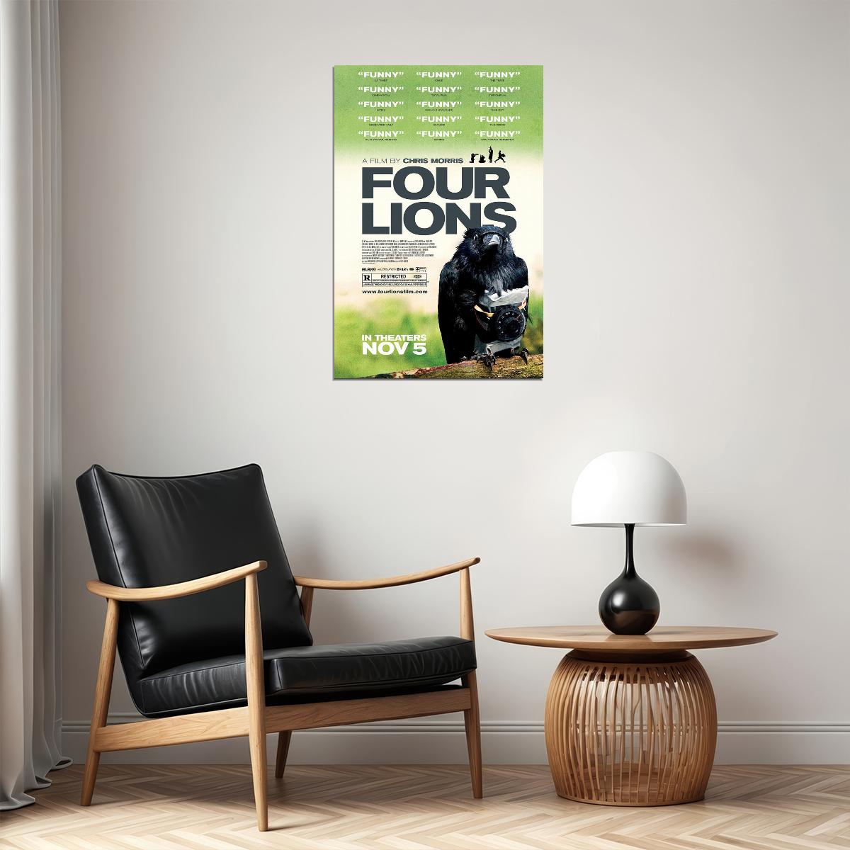 Four Lions Movie Comedy Drana Crime Poster Wall Art Print Home Wall Decor - xonomax