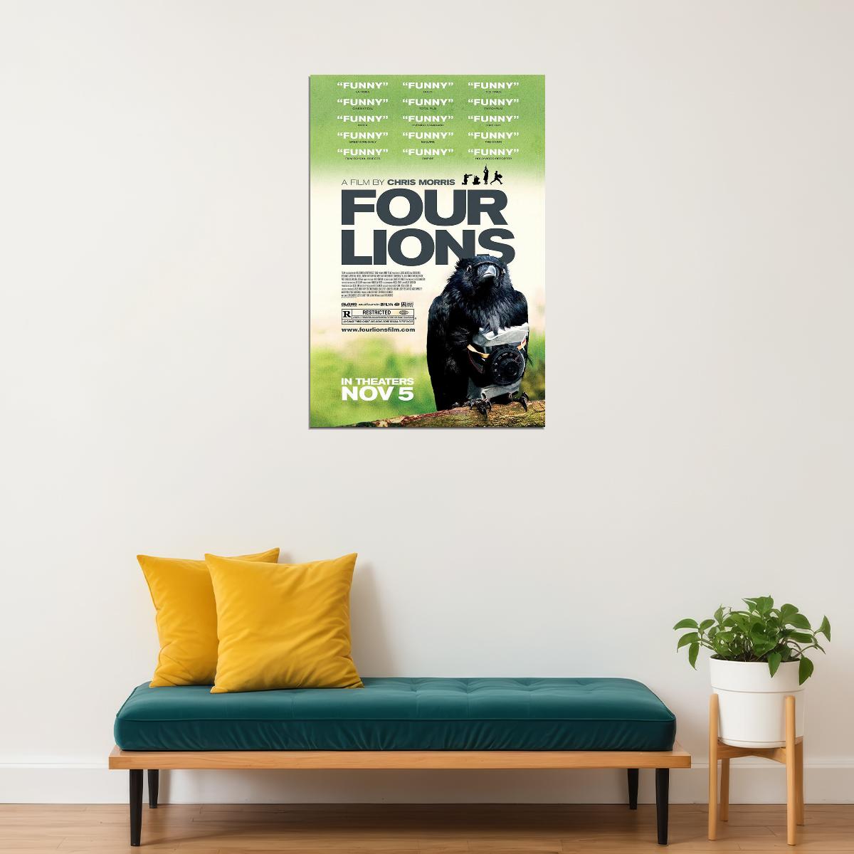 Four Lions Movie Comedy Drana Crime Poster Wall Art Print Home Wall Decor - xonomax