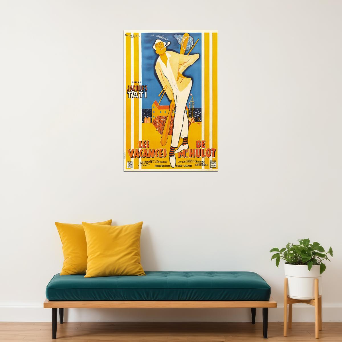 Monsieur Hulot's Holidays Movie Comedy Romance Poster Wall Art Print Home Wall Decor - xonomax