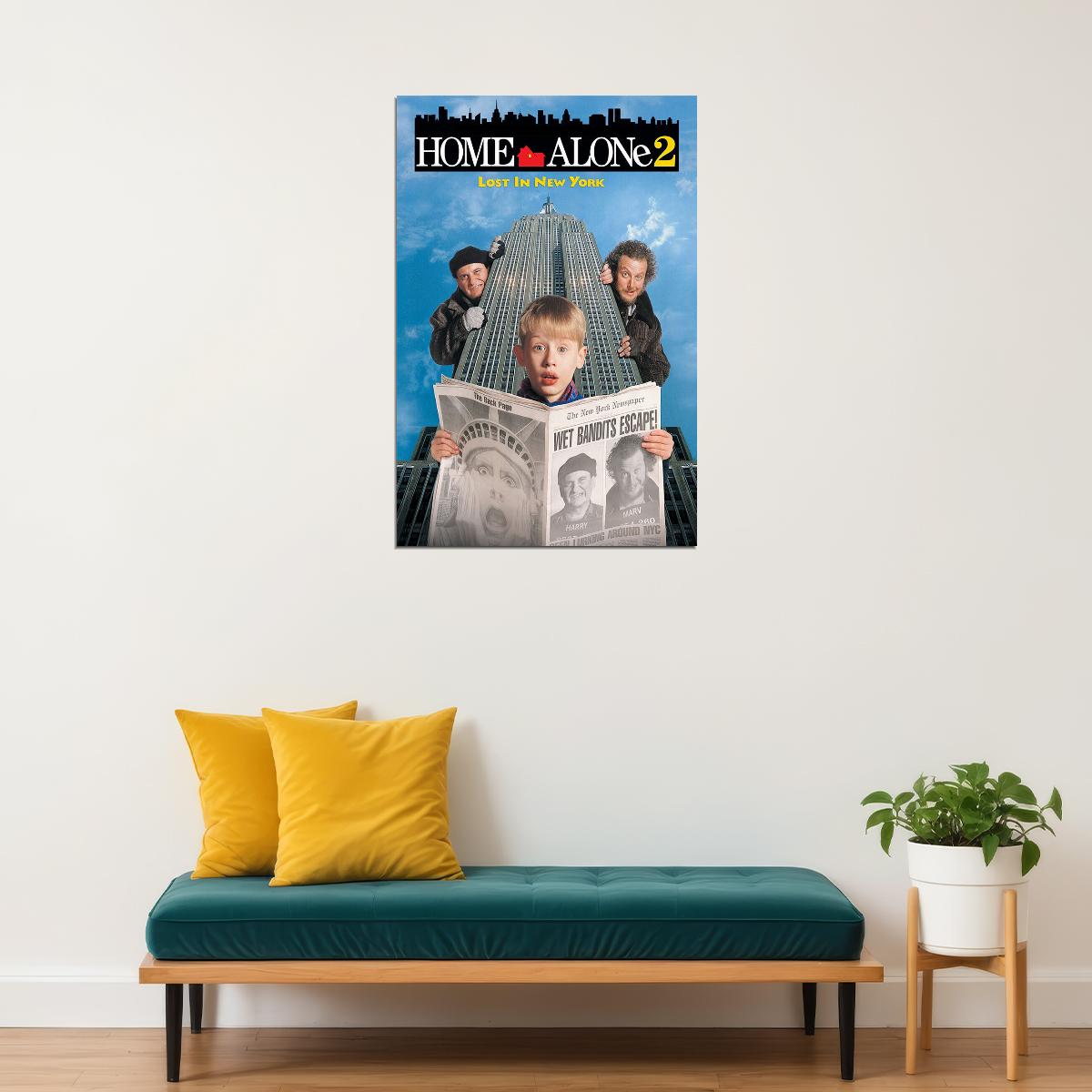 Home Alone 2: Lost In New York Movie Adventure Comedy Poster Wall Art Print Home Wall Decor - xonomax