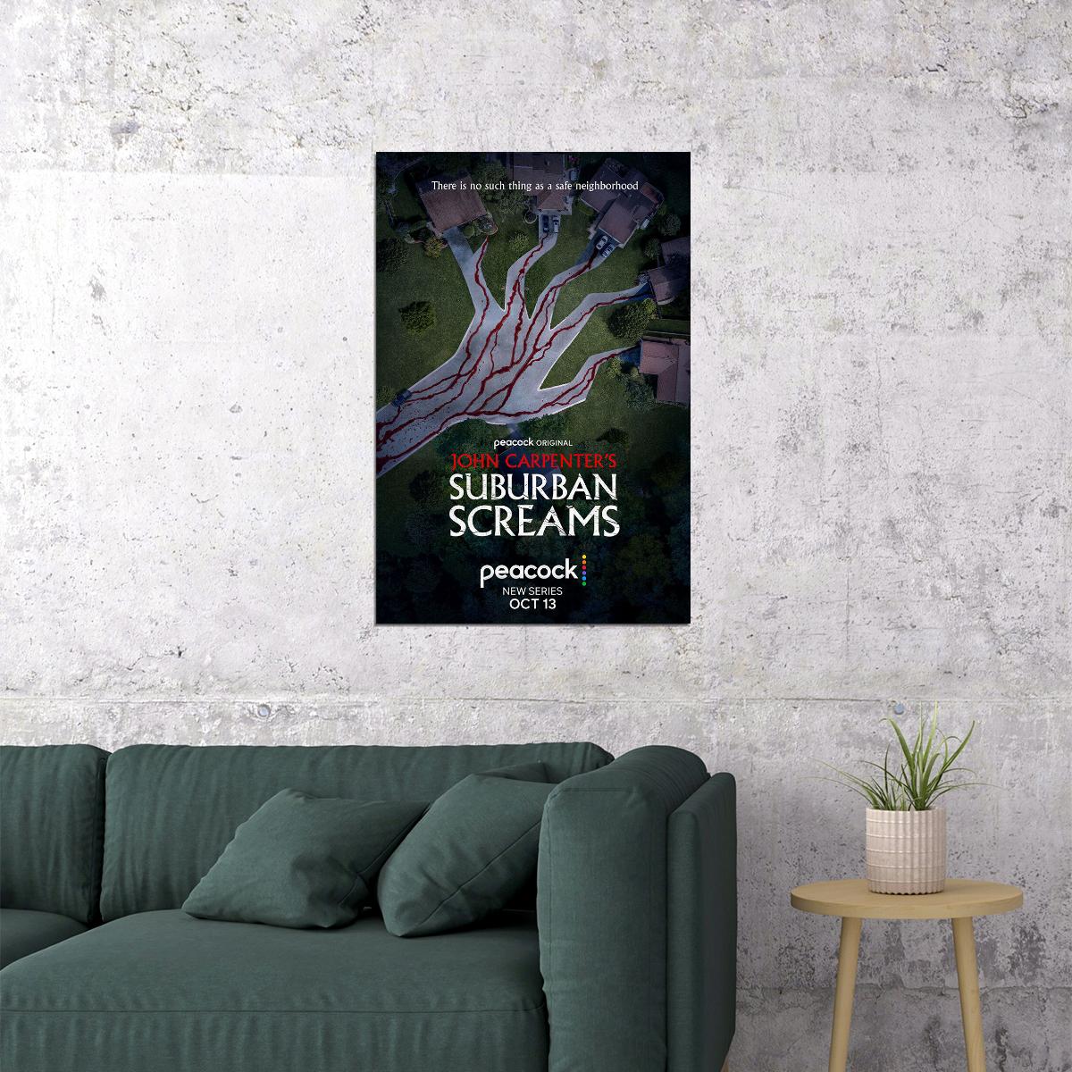 John Carpenter's Suburban Screams Movie Horror Poster Wall Art Print Home Wall Decor