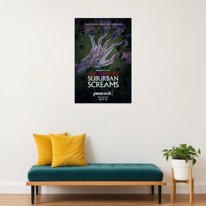 John Carpenter's Suburban Screams Movie Horror Poster Wall Art Print Home Wall Decor