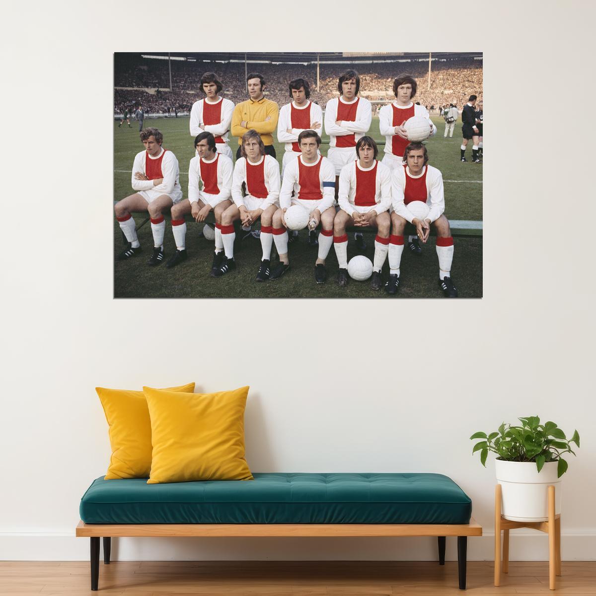 1970-71 Ajax European Cup Soccer Champions Match Poster Wall Art Print Home Wall Decor