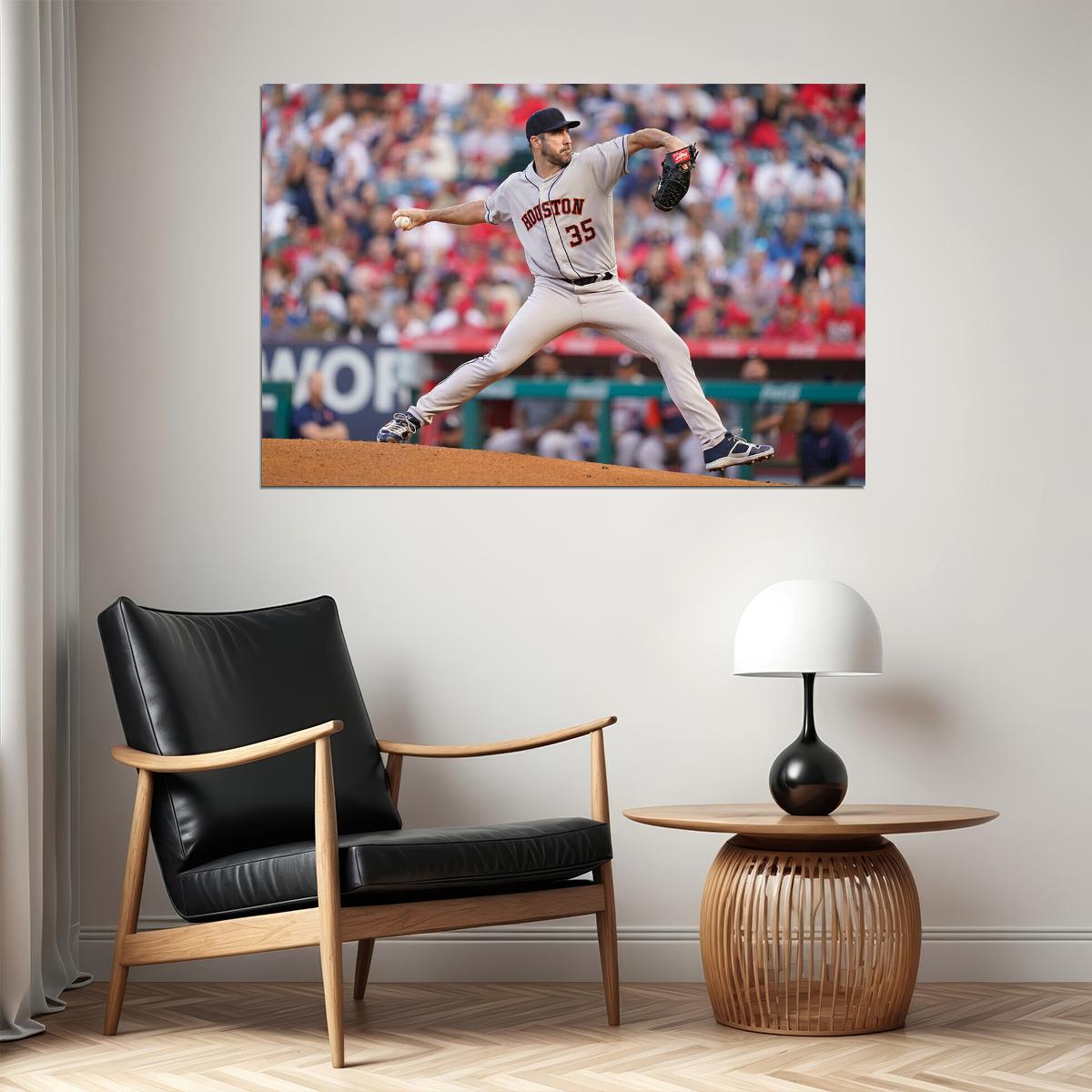 Justin Verlander Houston Baseball Player Sport Poster Wall Art Print Home Wall Decor