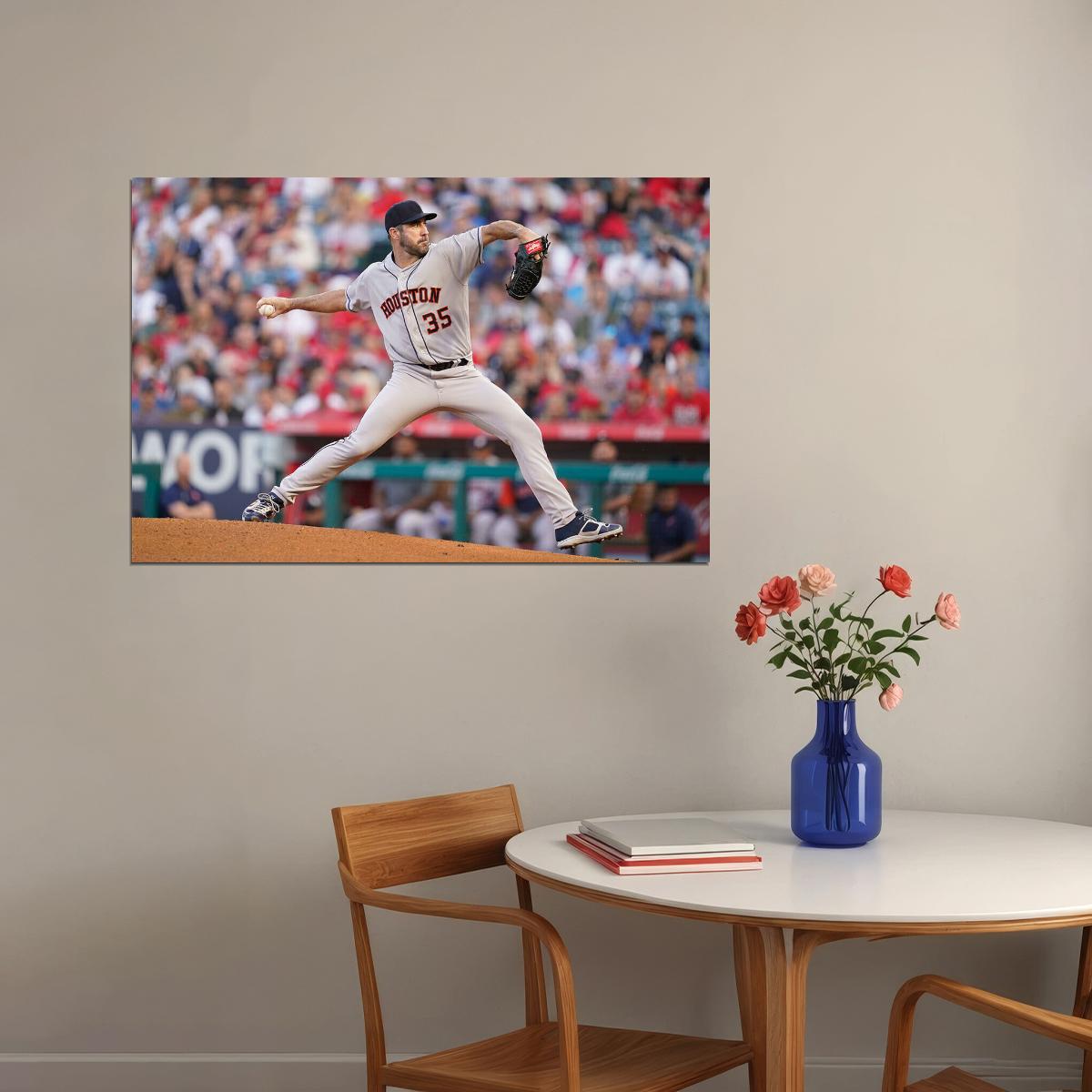 Justin Verlander Houston Baseball Player Sport Poster Wall Art Print Home Wall Decor