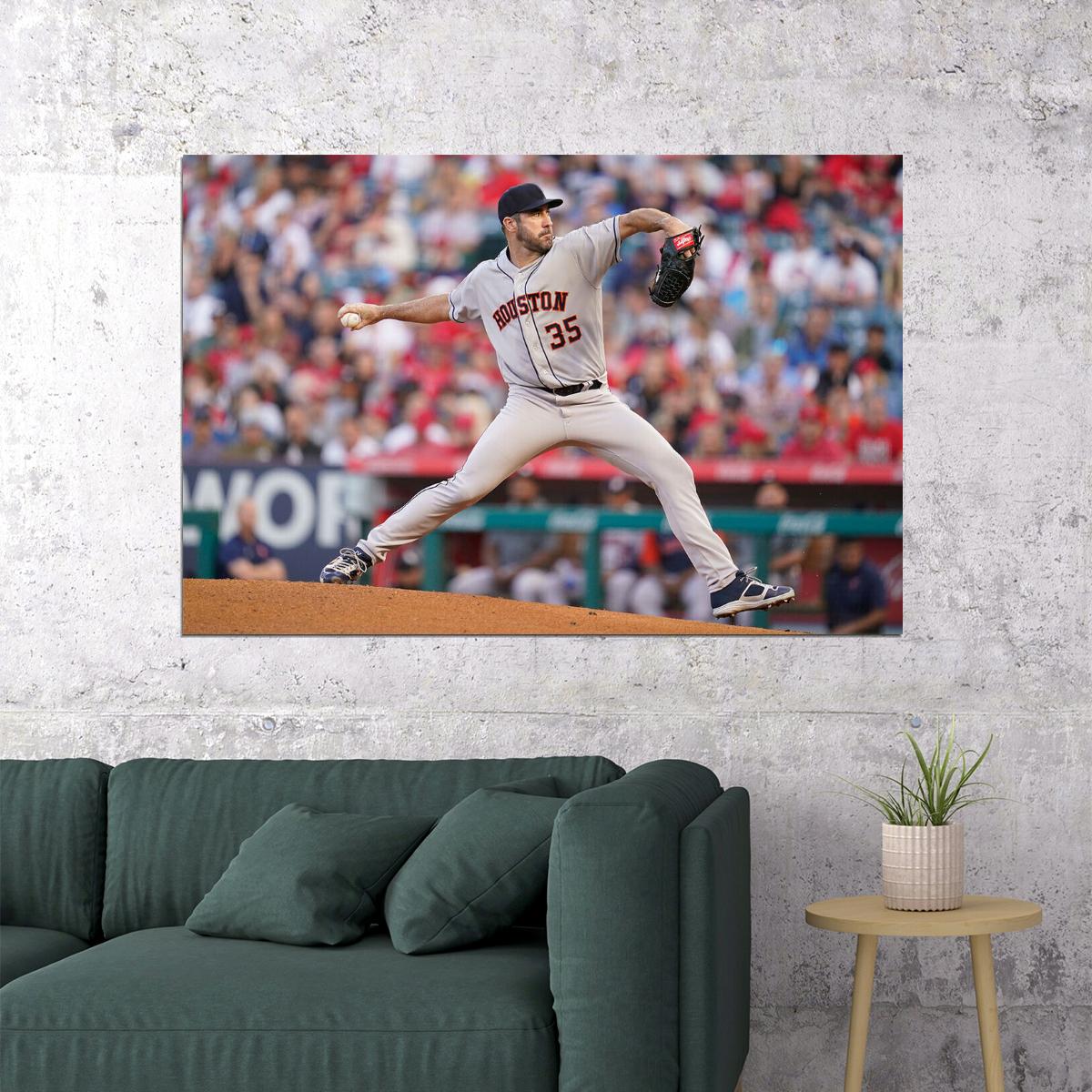 Justin Verlander Houston Baseball Player Sport Poster Wall Art Print Home Wall Decor