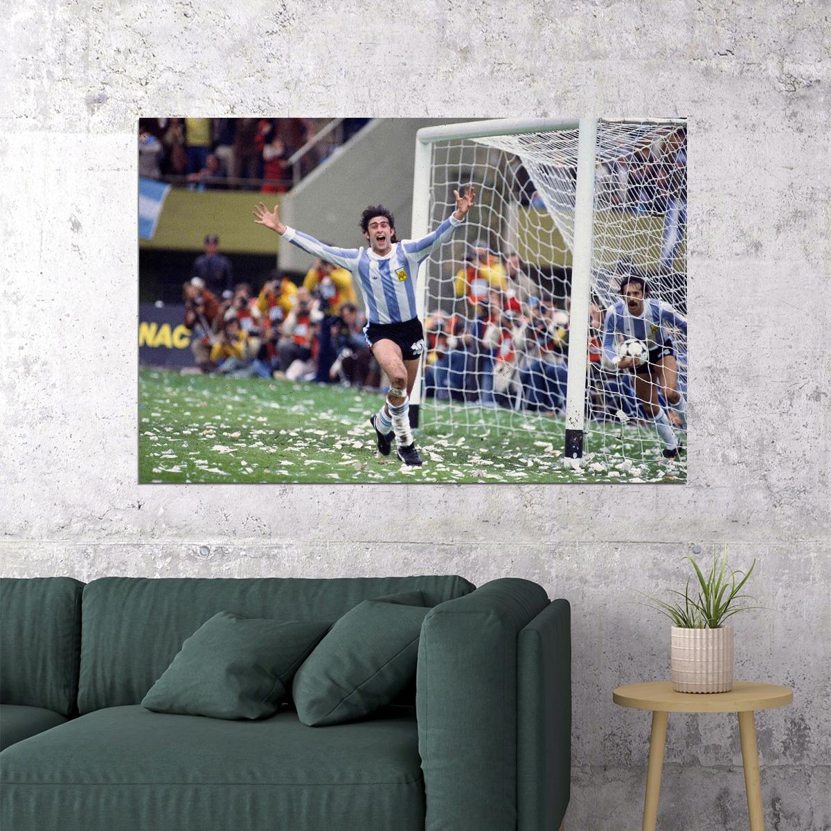 Mario Kempes Former Argentine Football Player Poster Wall Art Print Home Wall Decor