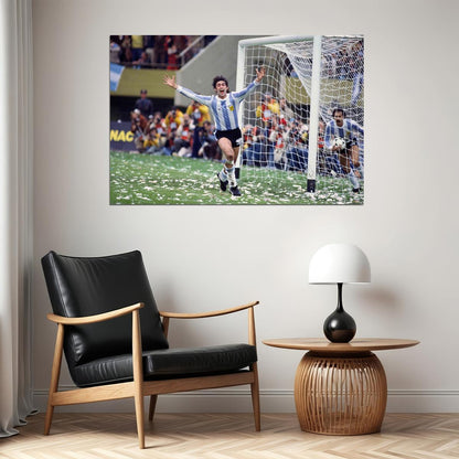 Mario Kempes Former Argentine Football Player Poster Wall Art Print Home Wall Decor