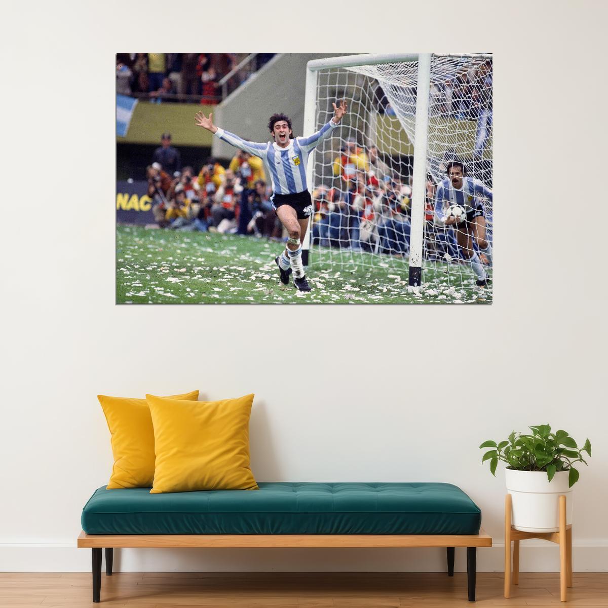 Mario Kempes Former Argentine Football Player Poster Wall Art Print Home Wall Decor