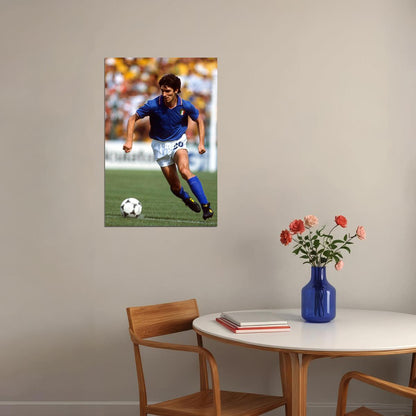 Paolo Rossi Former Italy Football Player Poster Wall Art Print Home Wall Decor