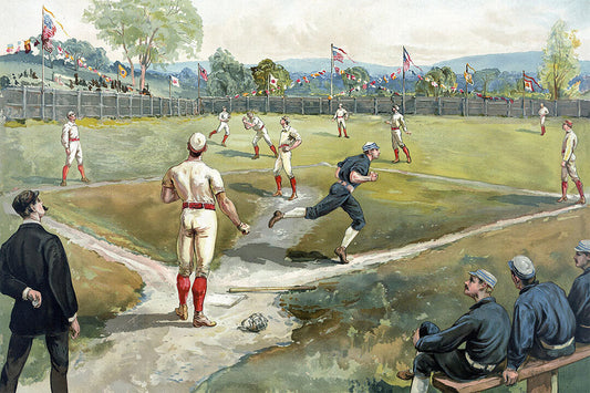 1887 Classic Baseball Game Vintage Sports Poster Wall Art Print Home Wall Decor