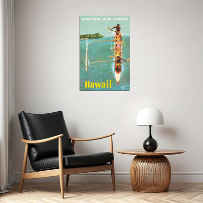Hawaii 1960s Classic Vintage Style Hawaiian Travel Poster Wall Art Print Home Wall Decor