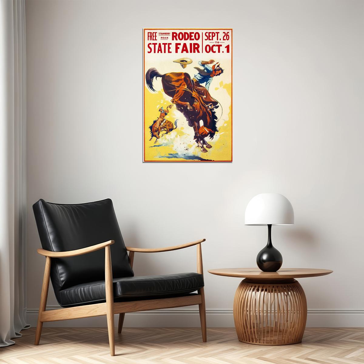 1930s State Fair Rodeo Cowboy Vintage Style Western Poster Wall Art Print Home Wall Decor - xonomax