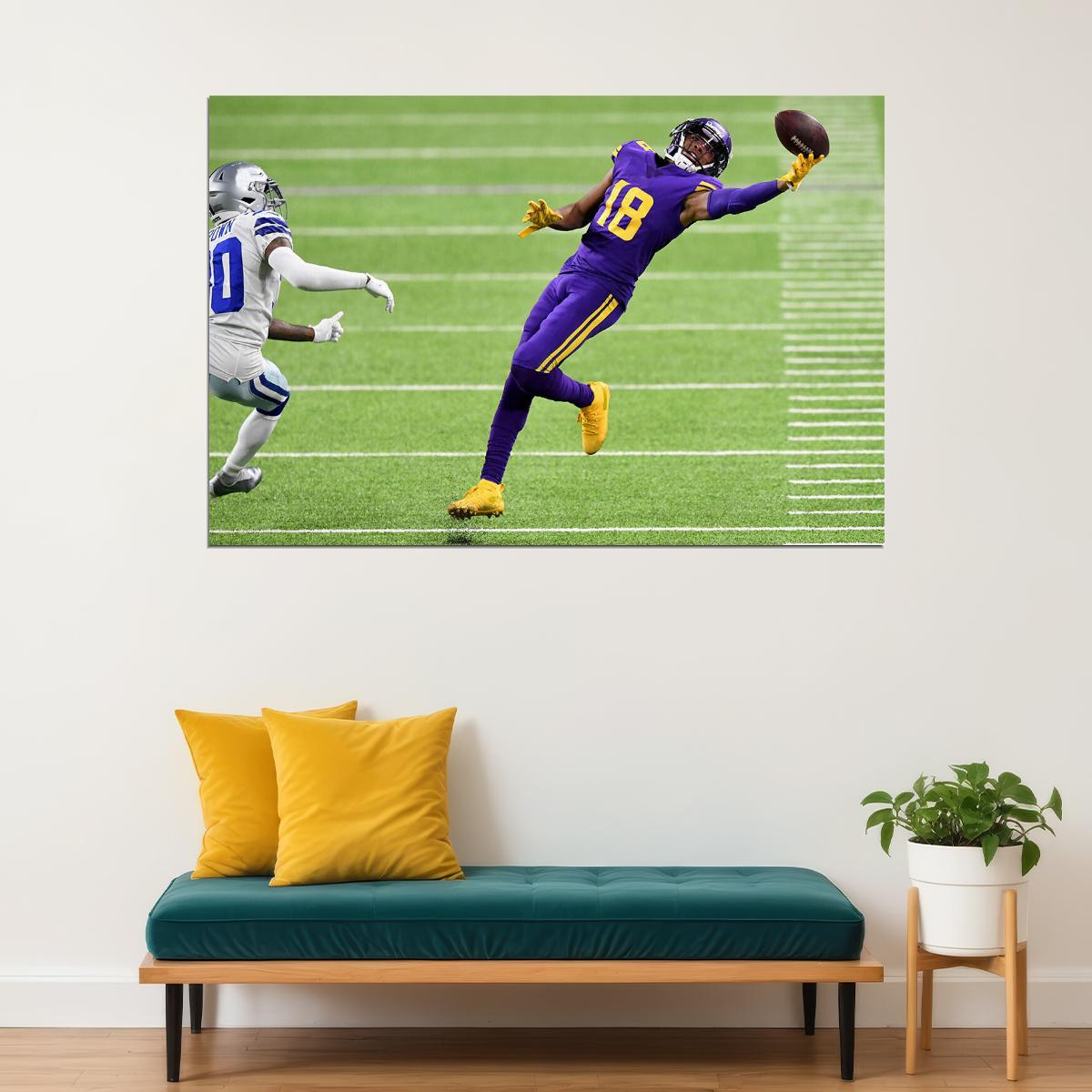 Justin Jefferson Minnesota Vikings American Football Player Wal Poster Wall Art Print Home Wall Decor