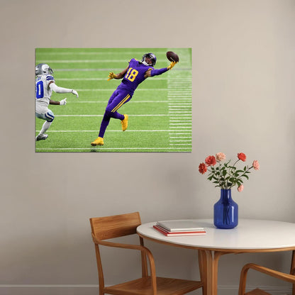 Justin Jefferson Minnesota Vikings American Football Player Wal Poster Wall Art Print Home Wall Decor