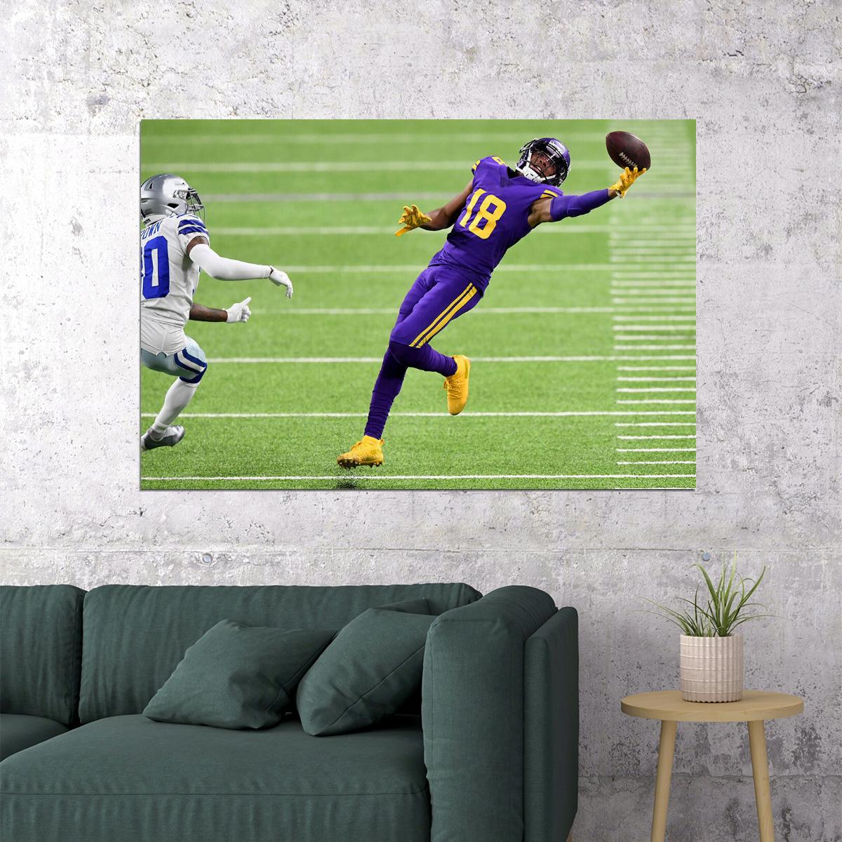 Justin Jefferson Minnesota Vikings American Football Player Wal Poster Wall Art Print Home Wall Decor