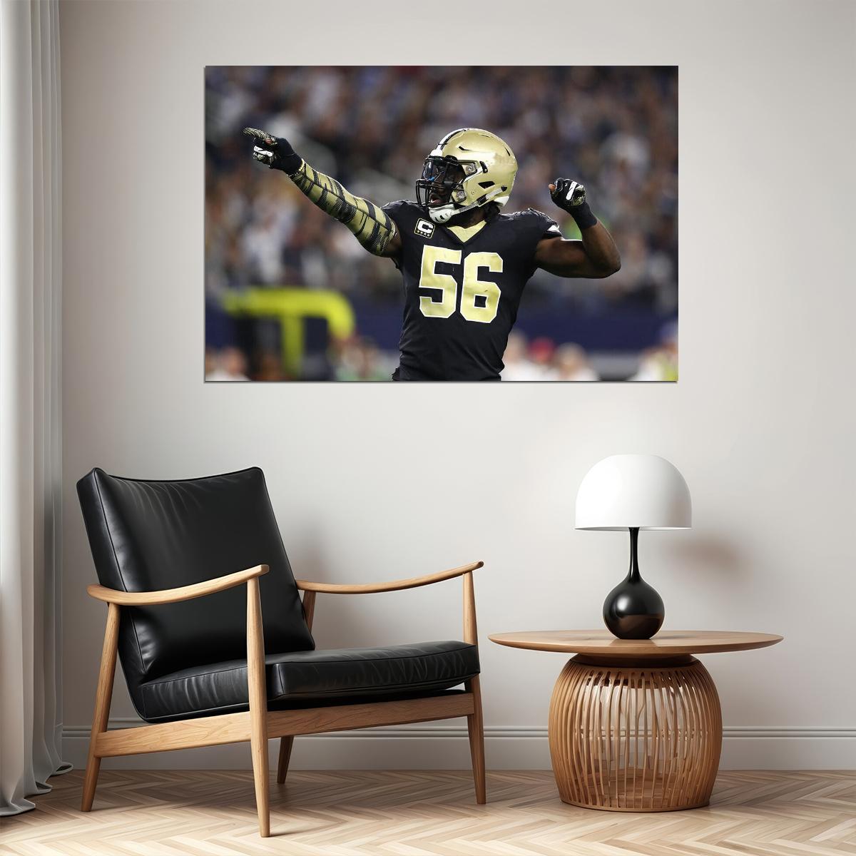 Demario Davis New Orleans Saints American Football Player Poster Wall Art Print Home Wall Decor