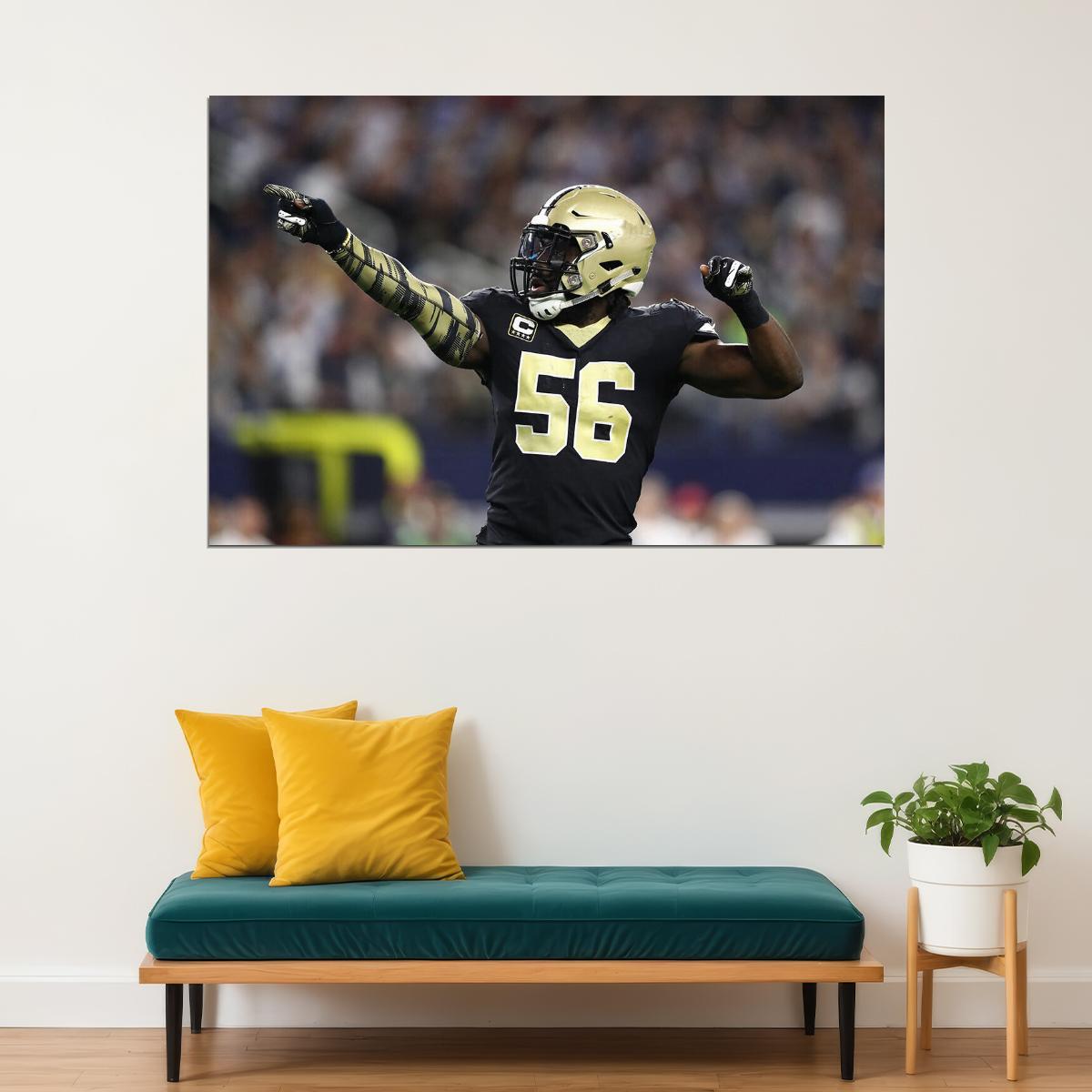 Demario Davis New Orleans Saints American Football Player Poster Wall Art Print Home Wall Decor