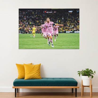 Miami Nashville Soccer Final Football Goal Celebration Messi Poster Wall Art Print Home Wall Decor