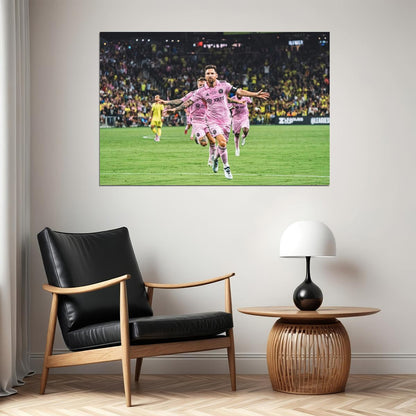 Miami Nashville Soccer Final Football Goal Celebration Messi Poster Wall Art Print Home Wall Decor