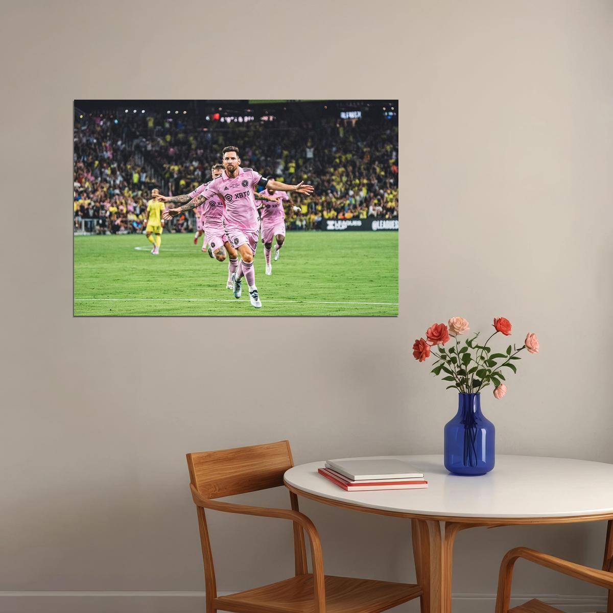 Miami Nashville Soccer Final Football Goal Celebration Messi Poster Wall Art Print Home Wall Decor