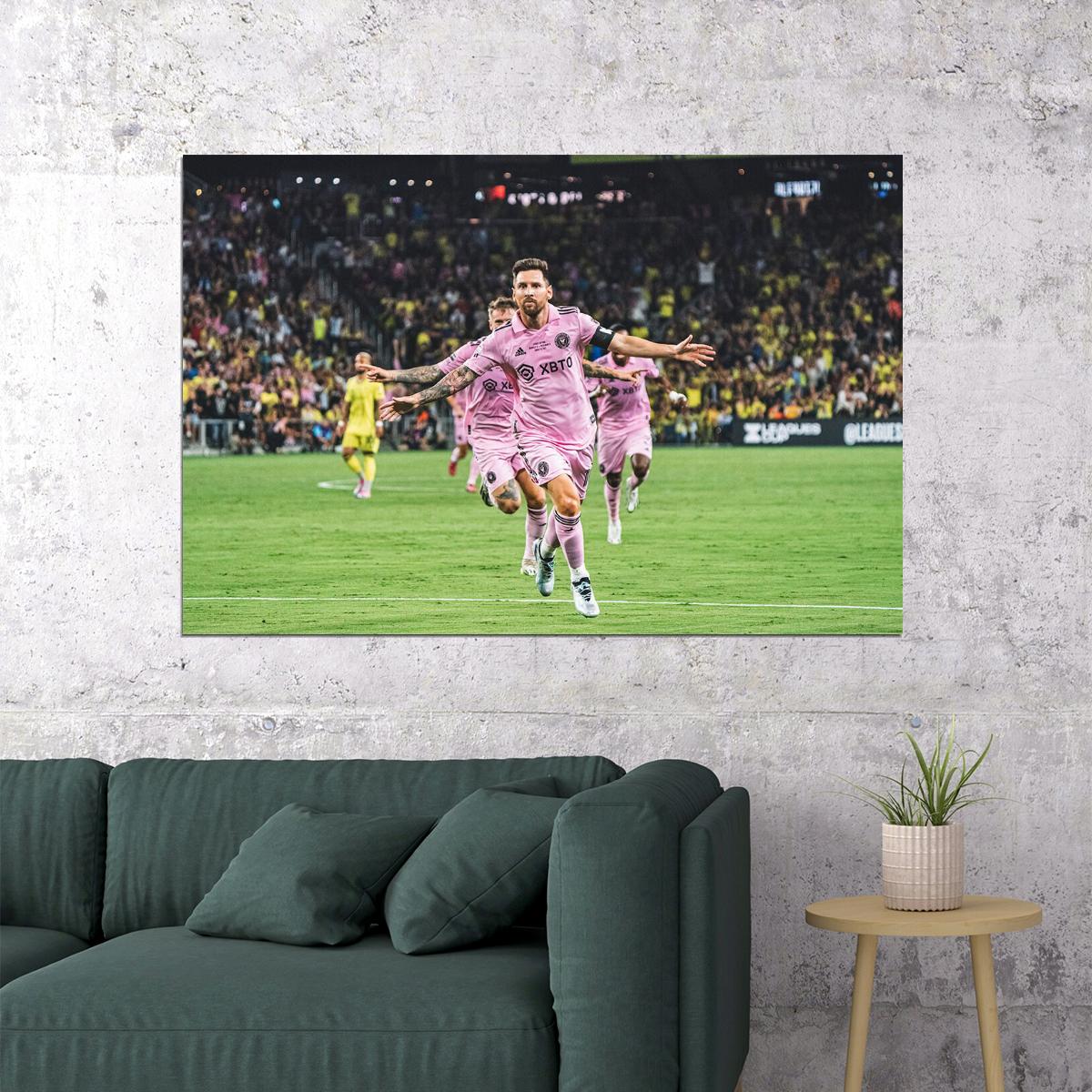 Miami Nashville Soccer Final Football Goal Celebration Messi Poster Wall Art Print Home Wall Decor