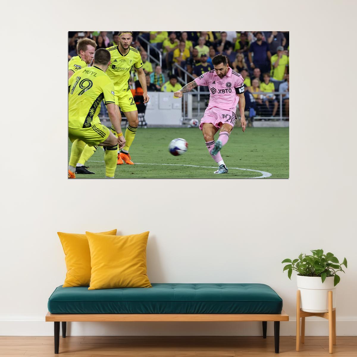 Miami Nashville Final Soccer Game Football Star Goal Messi Poster Wall Art Print Home Wall Decor