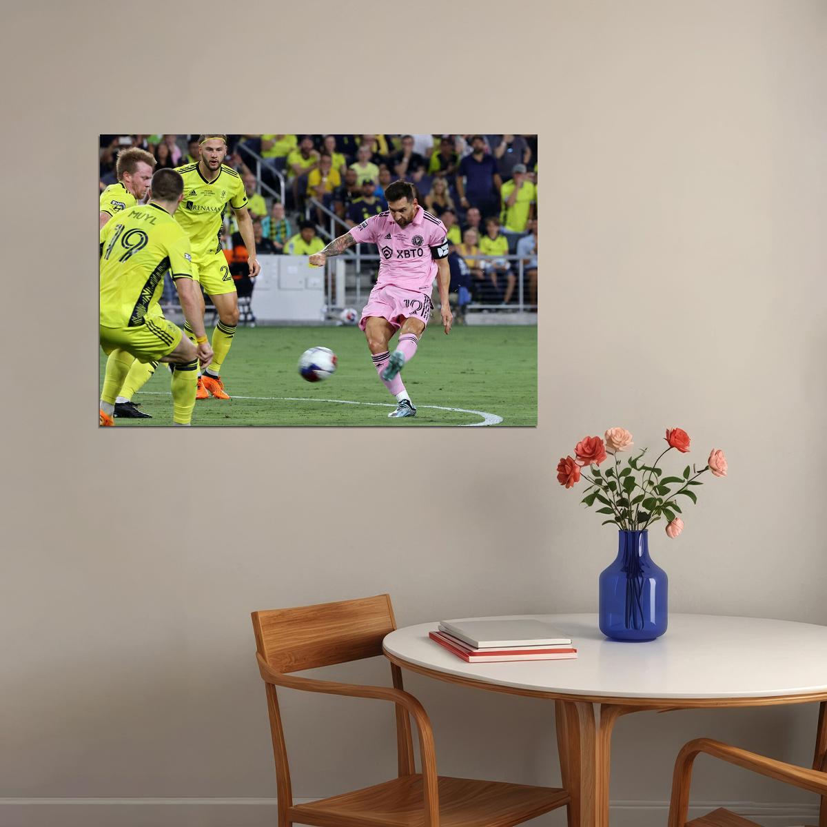 Miami Nashville Final Soccer Game Football Star Goal Messi Poster Wall Art Print Home Wall Decor