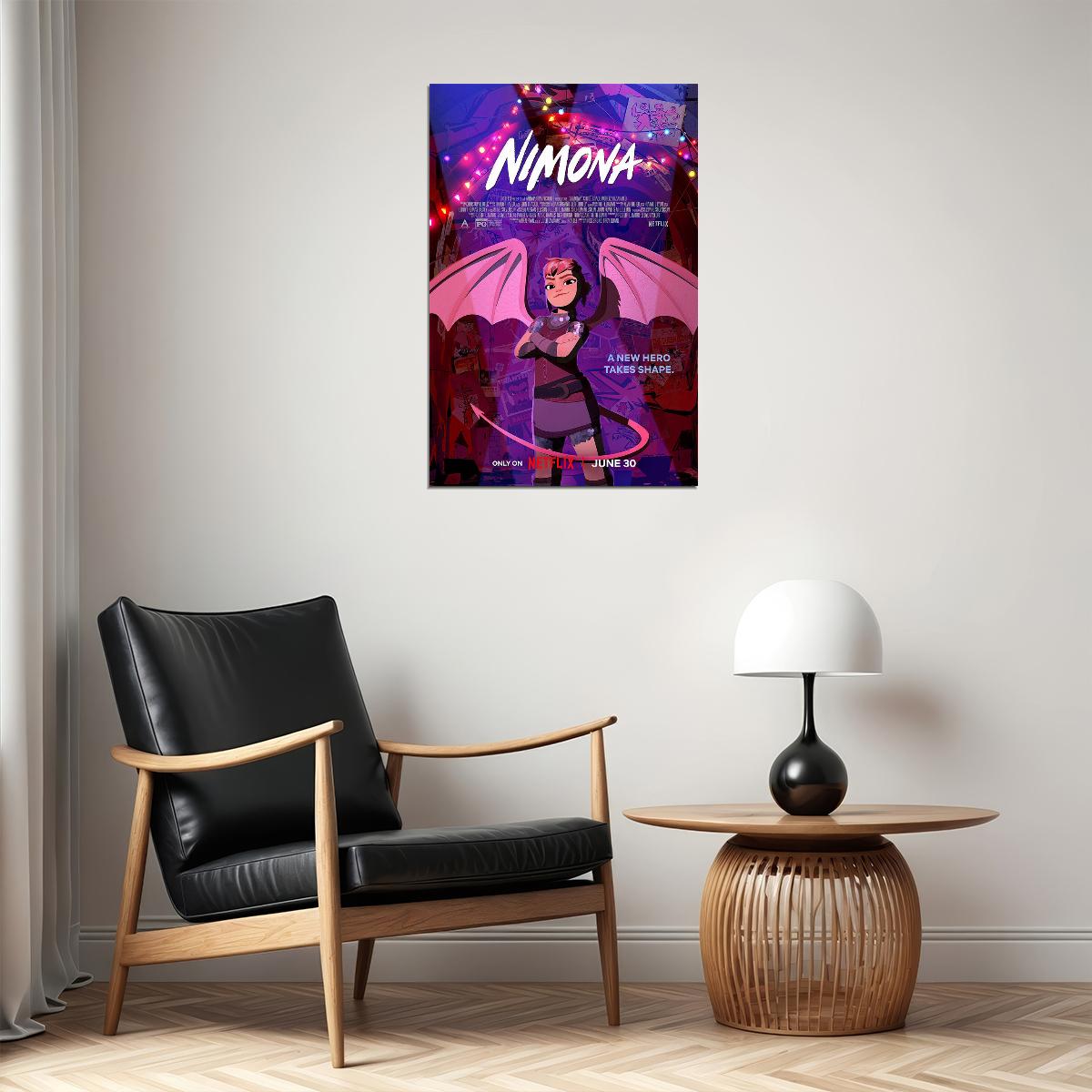 Poster - Nimona Animation Action Comedy Adventure Poster Wall Art