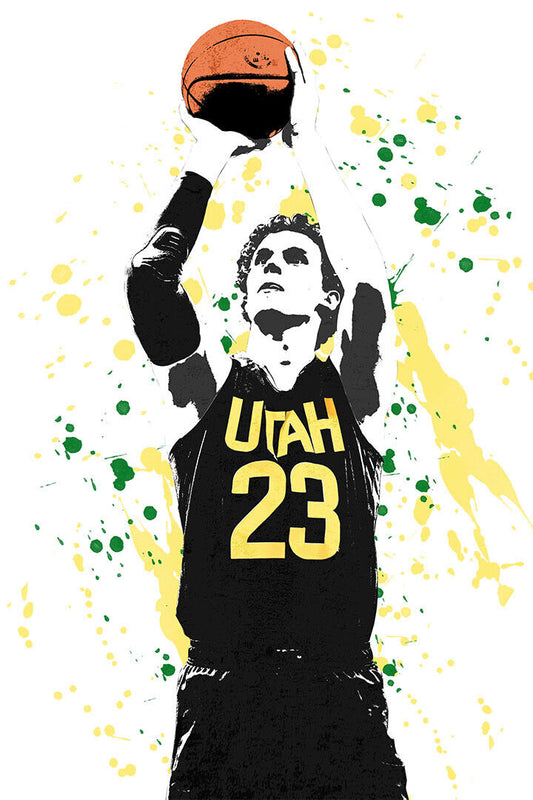 Lauri Markkanen 23 Utah Jazz Basketball Player Poster Wall Art Print Home Wall Decor