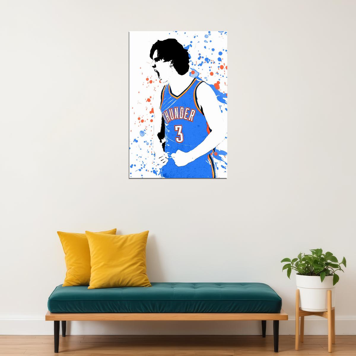 Josh Giddey 3 Oklahoma City Thunder Basketball Star Player Poster Wall Art Print Home Wall Decor