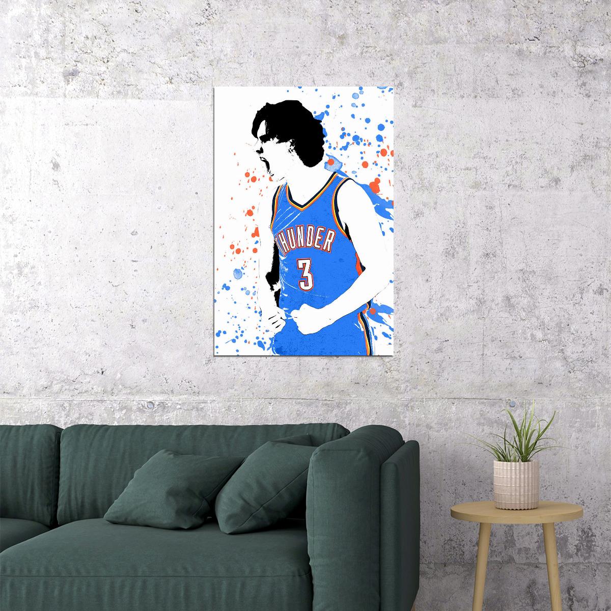 Josh Giddey 3 Oklahoma City Thunder Basketball Star Player Poster Wall Art Print Home Wall Decor