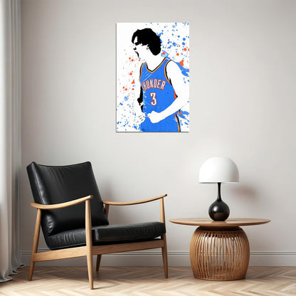 Josh Giddey 3 Oklahoma City Thunder Basketball Star Player Poster Wall Art Print Home Wall Decor