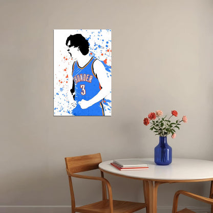 Josh Giddey 3 Oklahoma City Thunder Basketball Star Player Poster Wall Art Print Home Wall Decor