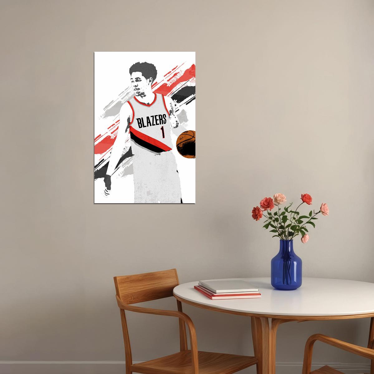 Anfernee Simons Portland Basketball Star Player Poster Wall Art Print Home Wall Decor