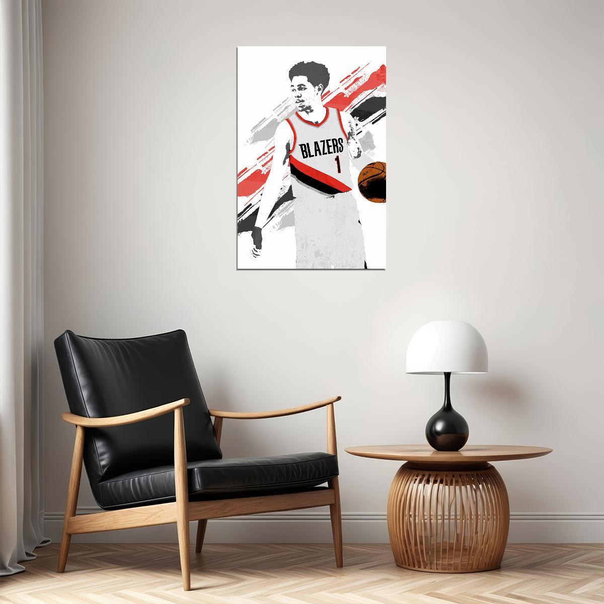 Anfernee Simons Portland Basketball Star Player Poster Wall Art Print Home Wall Decor