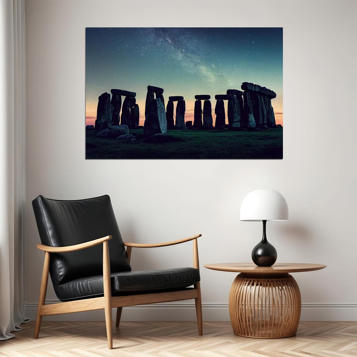 Stonehenge Starry Night England Monument Landscape Poster Wall Art Print Home Wall Decor - xonomax