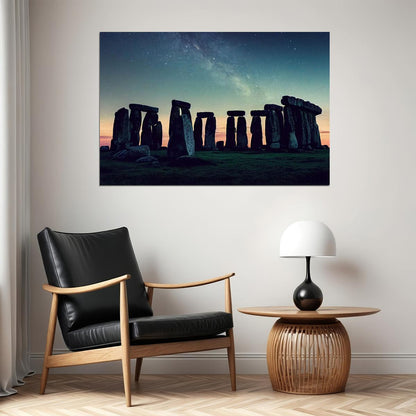Stonehenge Starry Night England Monument Landscape Poster Wall Art Print Home Wall Decor - xonomax