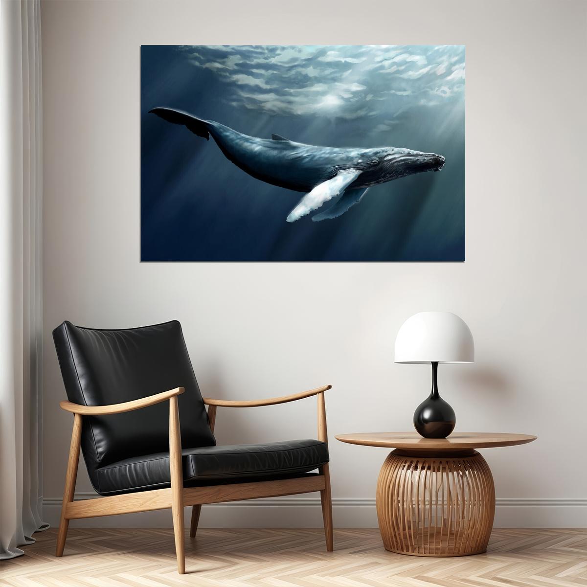 Humpback Whale Ocean Sea Animals Poster Wall Art Print Home Wall Decor - xonomax