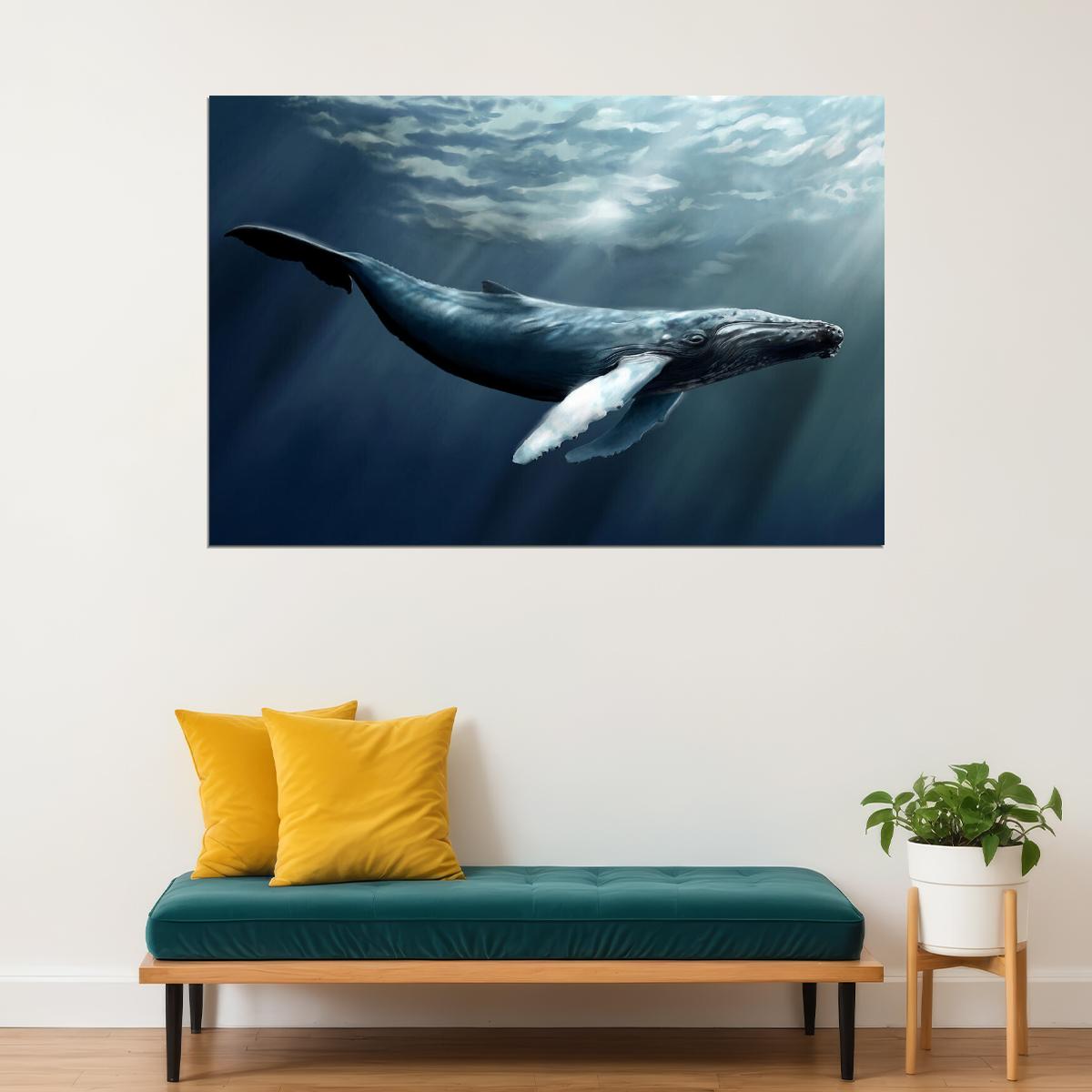 Humpback Whale Ocean Sea Animals Poster Wall Art Print Home Wall Decor - xonomax